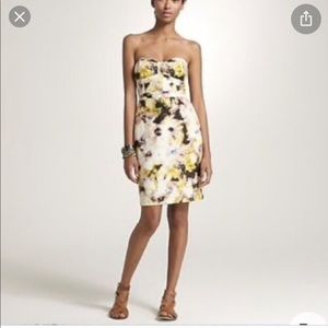 J Crew Watercolor Floral Bustier Dress